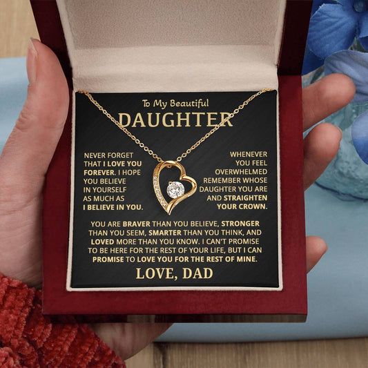 Beautiful Gift for Daughter From Dad - Forever Love Necklace