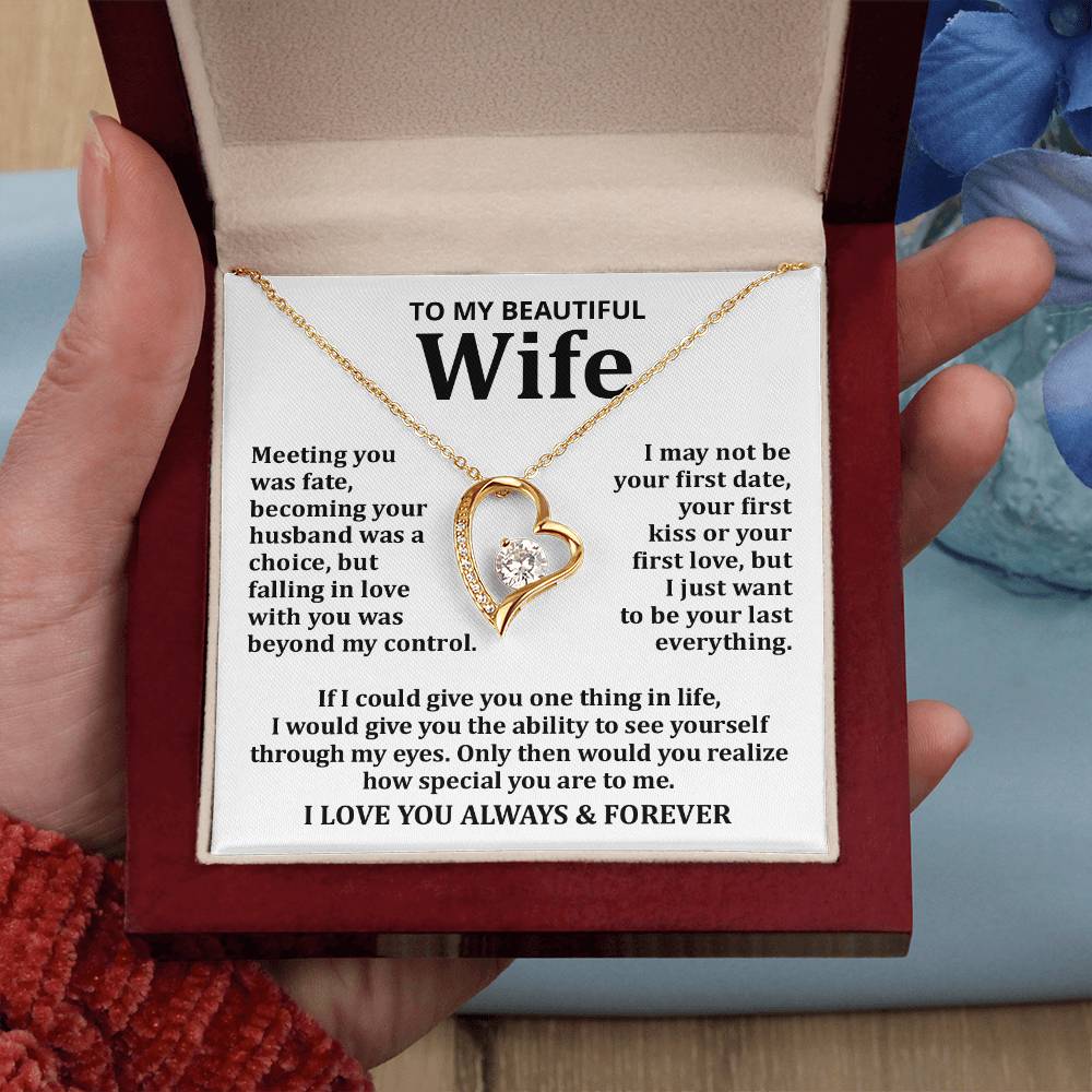 To My Wife - I Love You Always & Forever Love Necklace