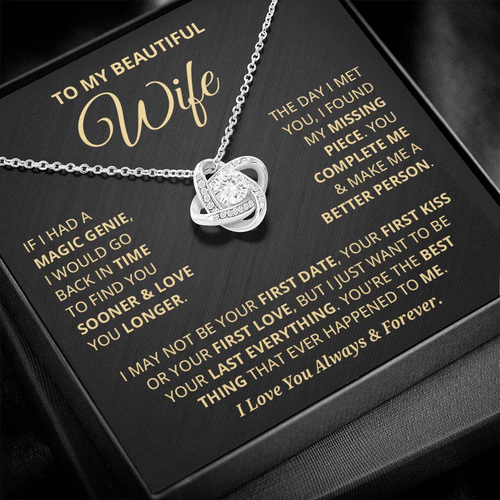 Gift For Wife "Last Everything" Love Knot Necklace