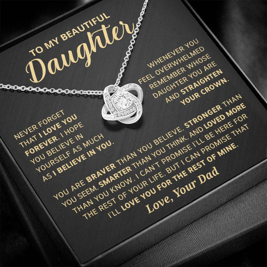 Gift For Daughter - Believe In Yourself - Love Knot Necklace