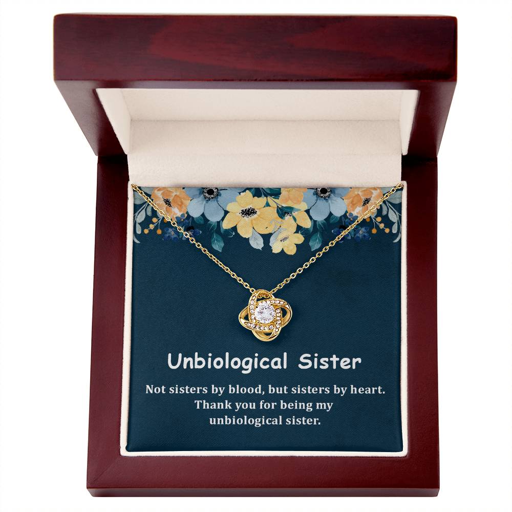 Gift For Unbiological Sister - Love Knot Necklace
