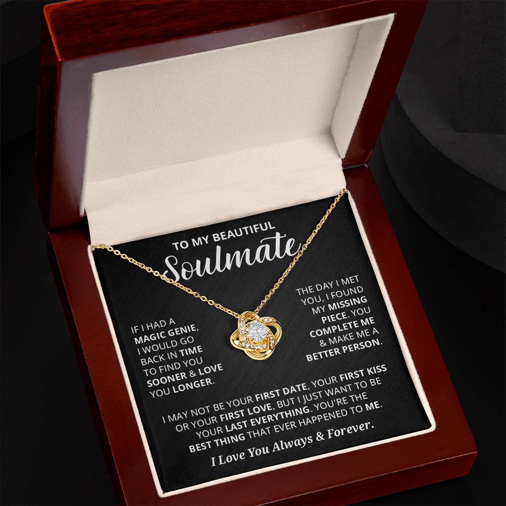 Gift For Soulmate "My Last Everything" Love Knot Necklace