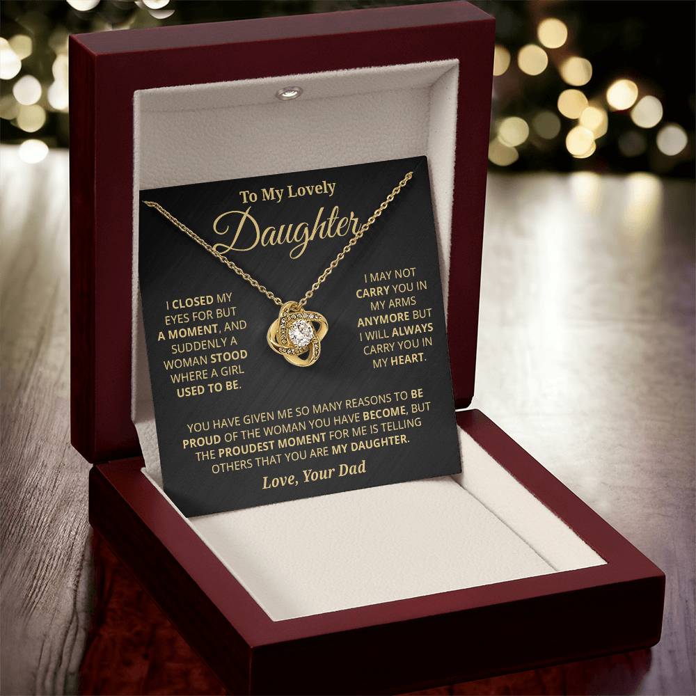 Gift For Daughter "Always Carry You In My Heart Love Dad" Necklace