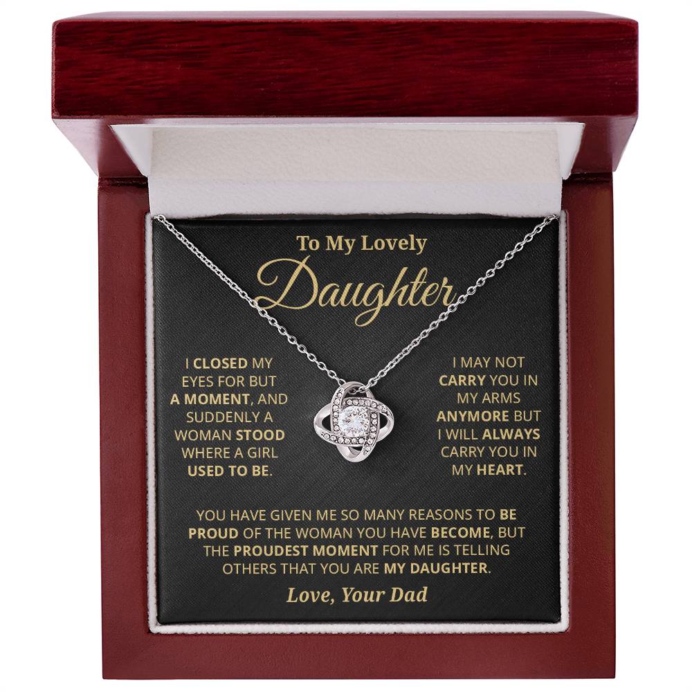 Gift For Daughter "Always Carry You In My Heart Love Dad" Necklace