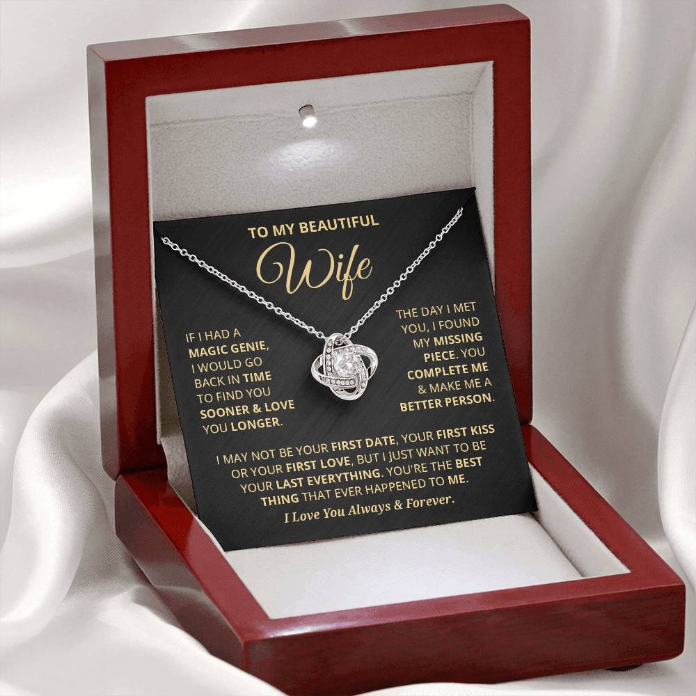 Gift For Wife "Last Everything" Love Knot Necklace