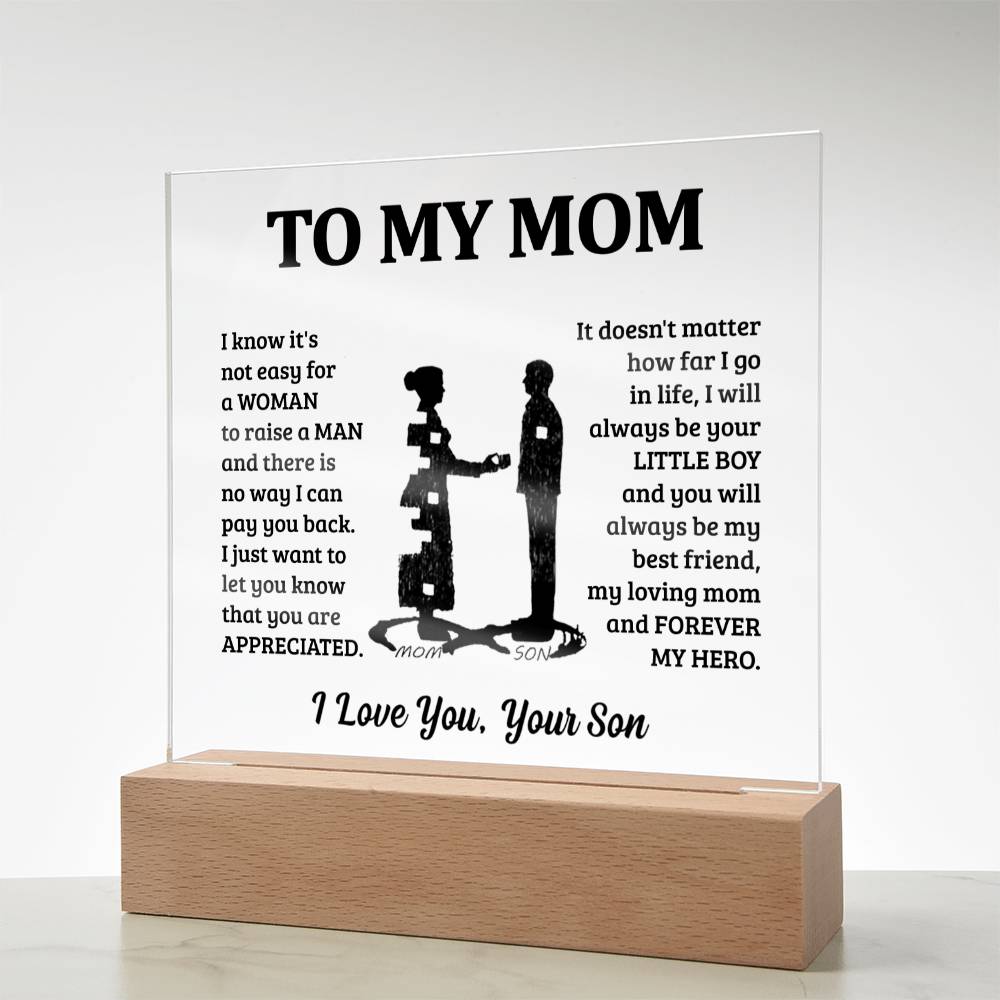 Gift For Mom From Son - Acrylic Plaque