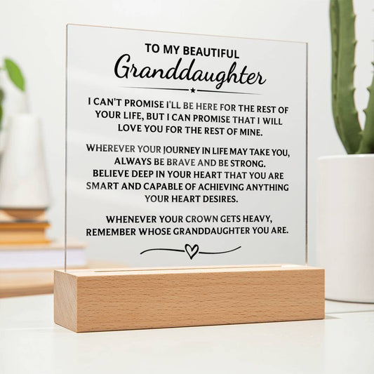 Gift For Granddaughter - Love You For The Rest Of Mine - Acrylic Plaque