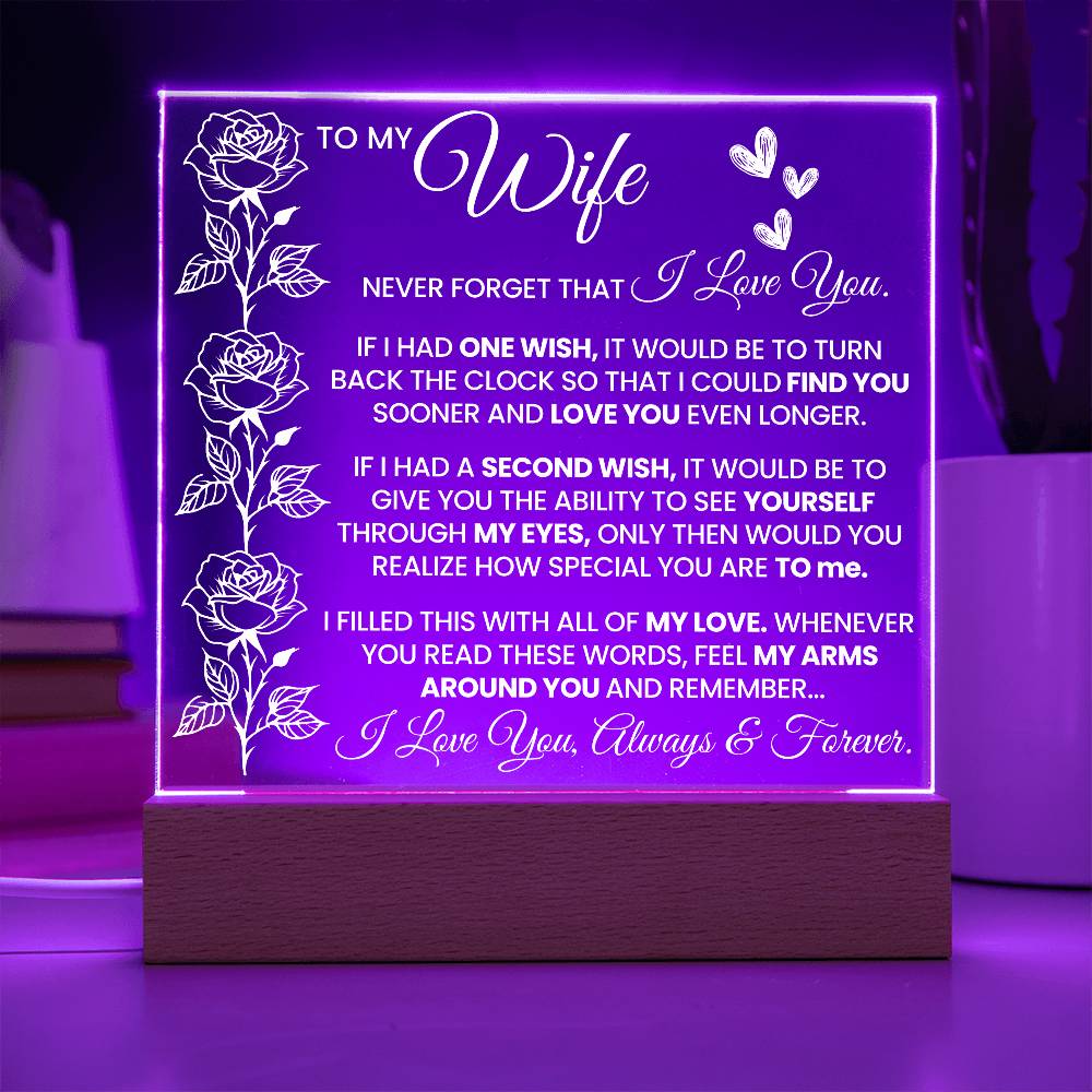 To My Wife Gift - Acrylic Square Plaque