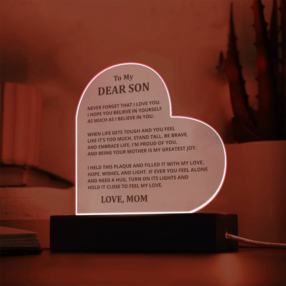 Gift For Son - Heart Acrylic Plaque