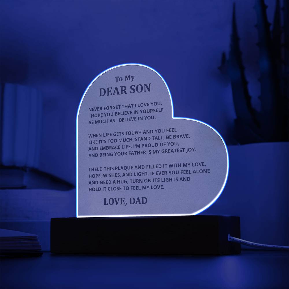 Gift For Son - Acrylic Plaque with LED