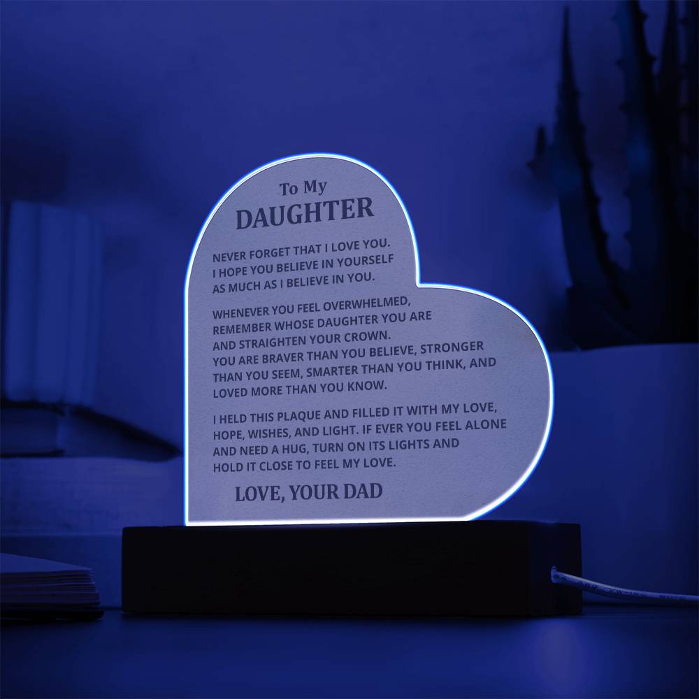 Gift For Daughter - Acrylic Plaque with LED