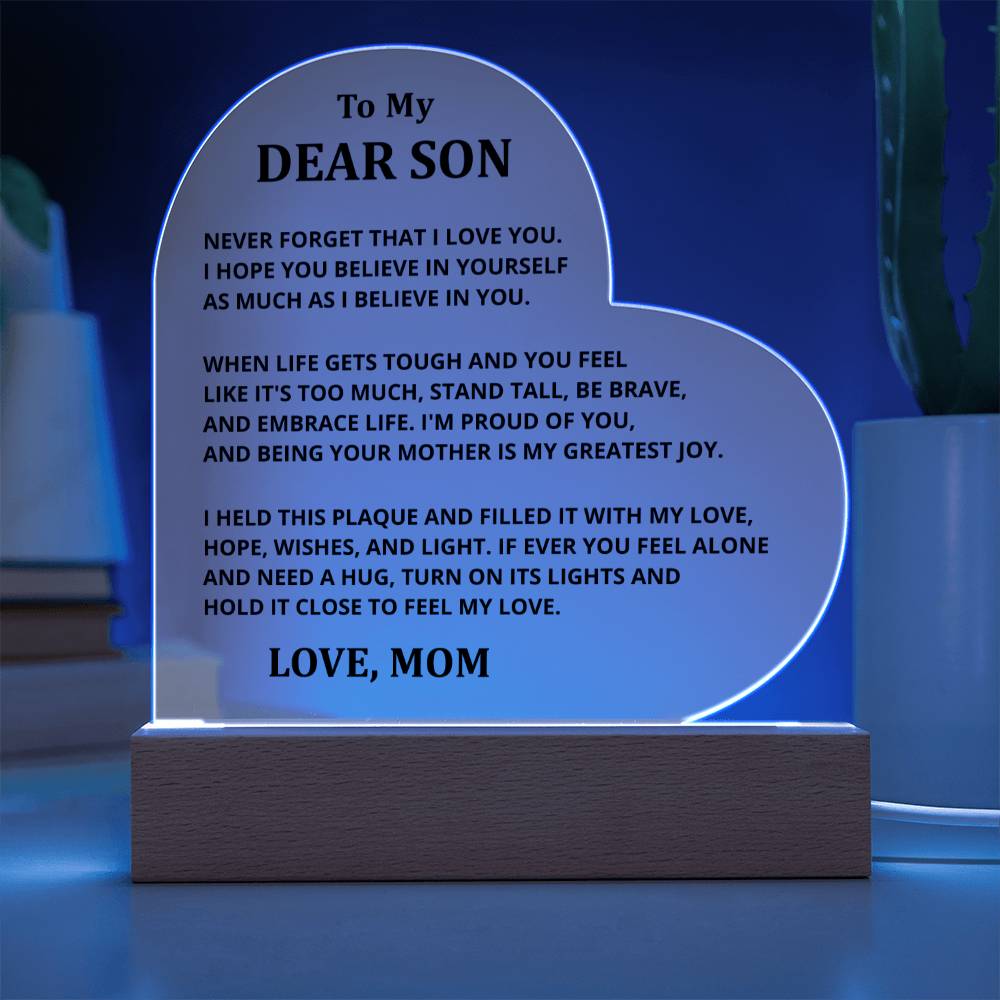 Gift For Son - Heart Acrylic Plaque