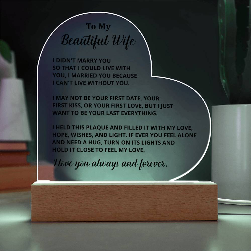 Gift For Wife - Acrylic Plaque with LED