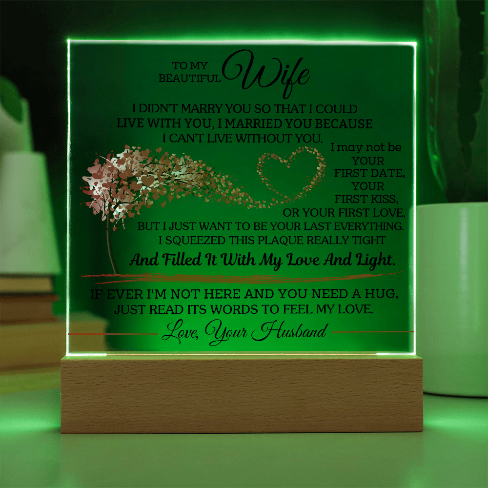 Gift For Wife - Acrylic Plaque with LED