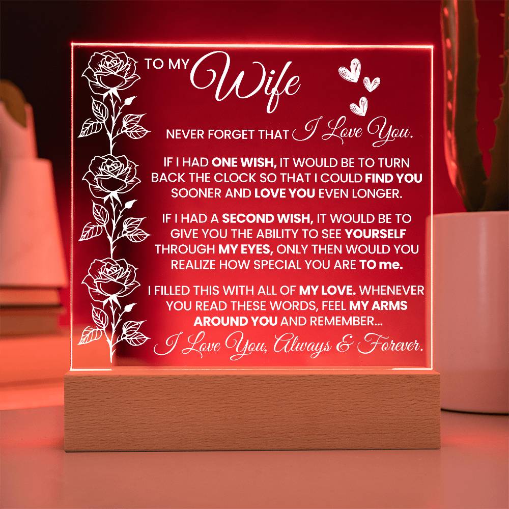 To My Wife Gift - Acrylic Square Plaque