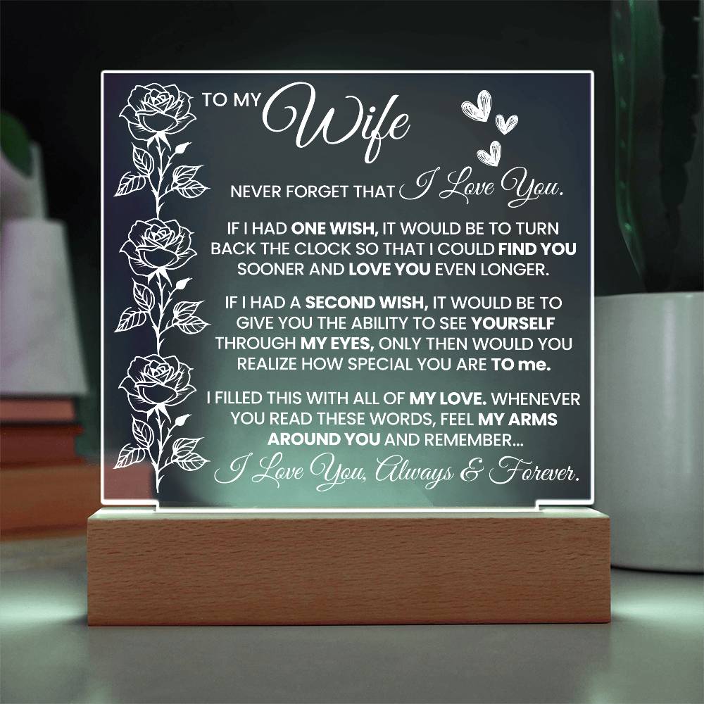 To My Wife Gift - Acrylic Square Plaque