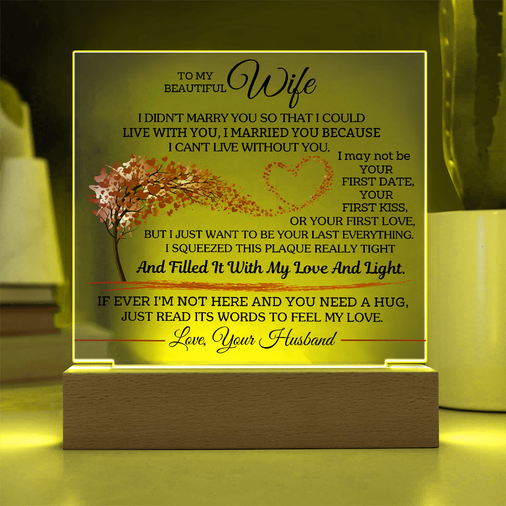 Gift For Wife - Acrylic Plaque with LED