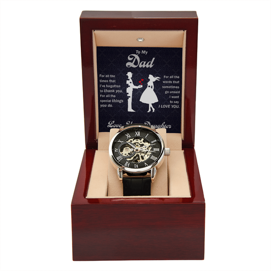 Perfect Gift for Dad from Daughter - Openwork Watch