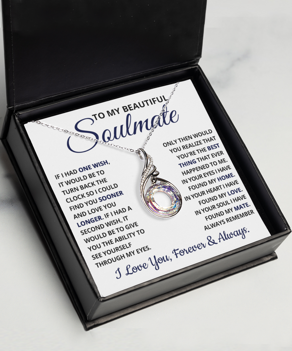 To My Beautiful Soulmate Necklace, Soulmate Jewelry For Women, Wife Necklace From Husband, Soulmate Gifts For Her, To My Future Wife Necklace