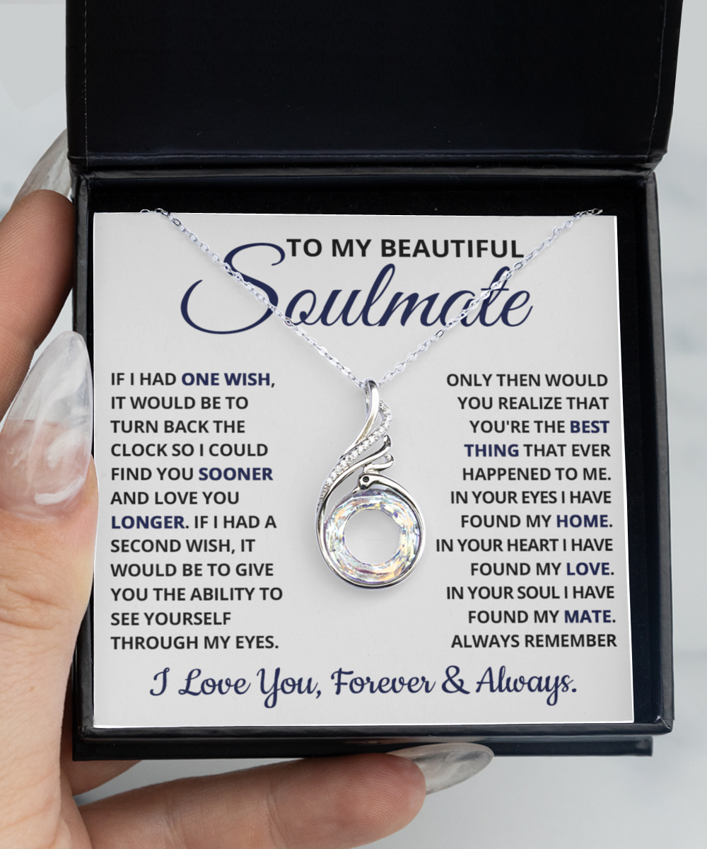 To My Beautiful Soulmate Necklace, Soulmate Jewelry For Women, Wife Necklace From Husband, Soulmate Gifts For Her, To My Future Wife Necklace